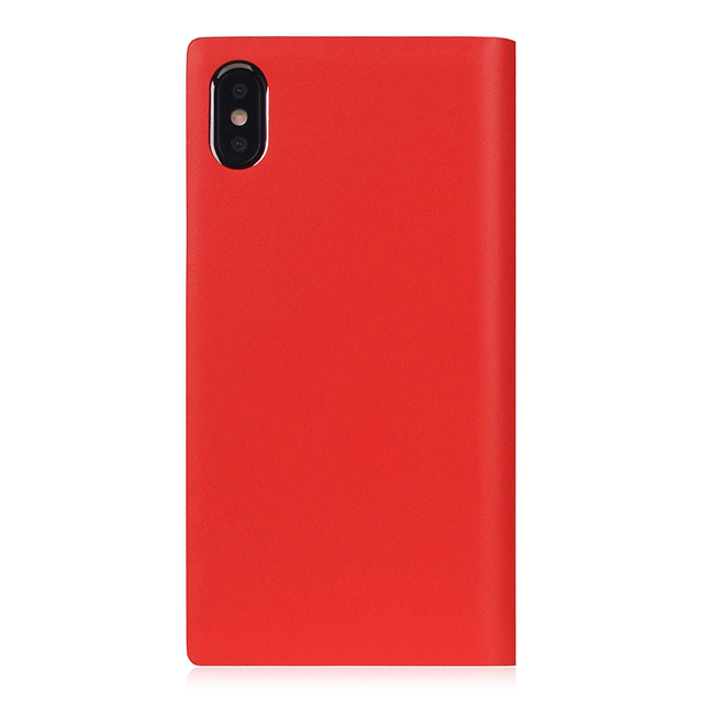 【iPhoneXS Max ケース】Calf Skin Leather Diary (レッド)サブ画像