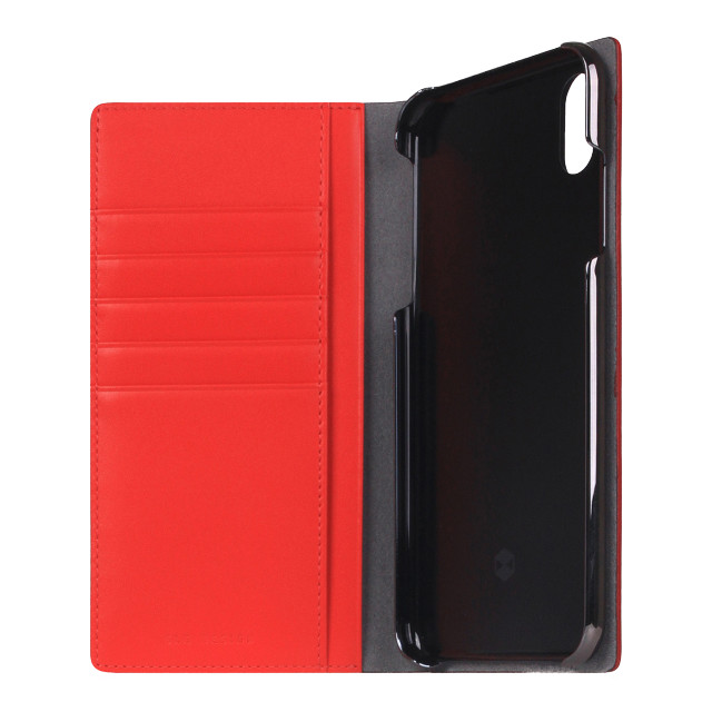 【iPhoneXS Max ケース】Calf Skin Leather Diary (レッド)サブ画像