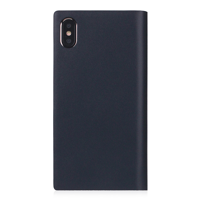 【iPhoneXS Max ケース】Calf Skin Leather Diary (ネイビー)サブ画像