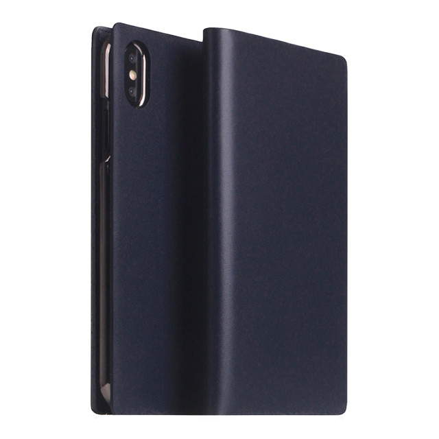 【iPhoneXS Max ケース】Calf Skin Leather Diary (ネイビー)goods_nameサブ画像