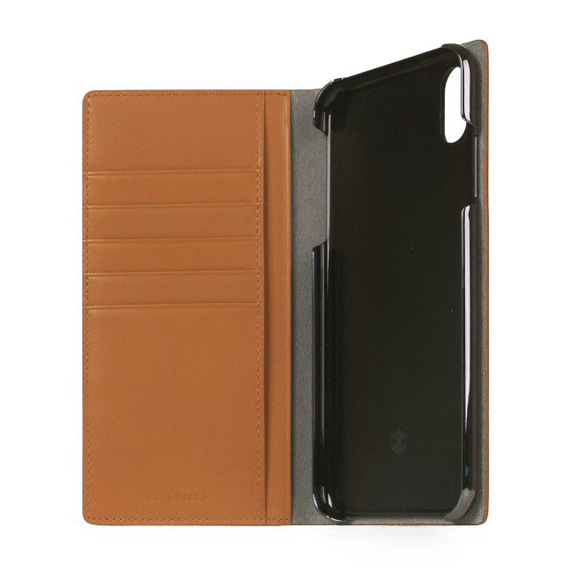 【iPhoneXS Max ケース】Calf Skin Leather Diary (キャメル)サブ画像