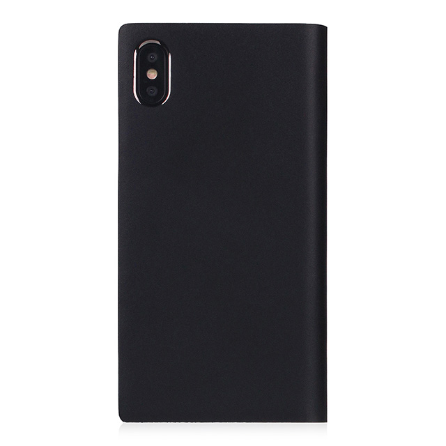 【iPhoneXS Max ケース】Calf Skin Leather Diary (ブラック)サブ画像