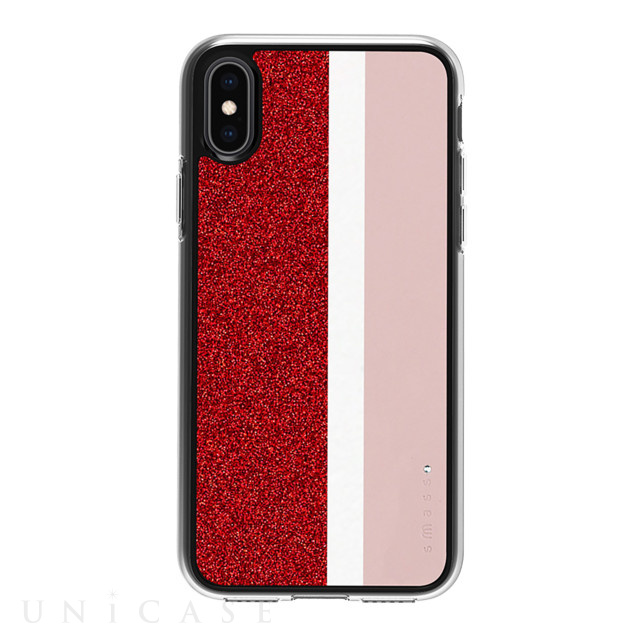 【iPhoneXS/X ケース】Stripe デザインケース (Pink)