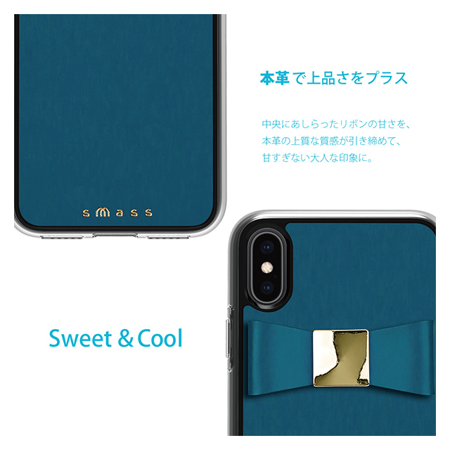 【iPhoneXS/X ケース】Rebon 本革 デザインケース (Aqua Blue)サブ画像