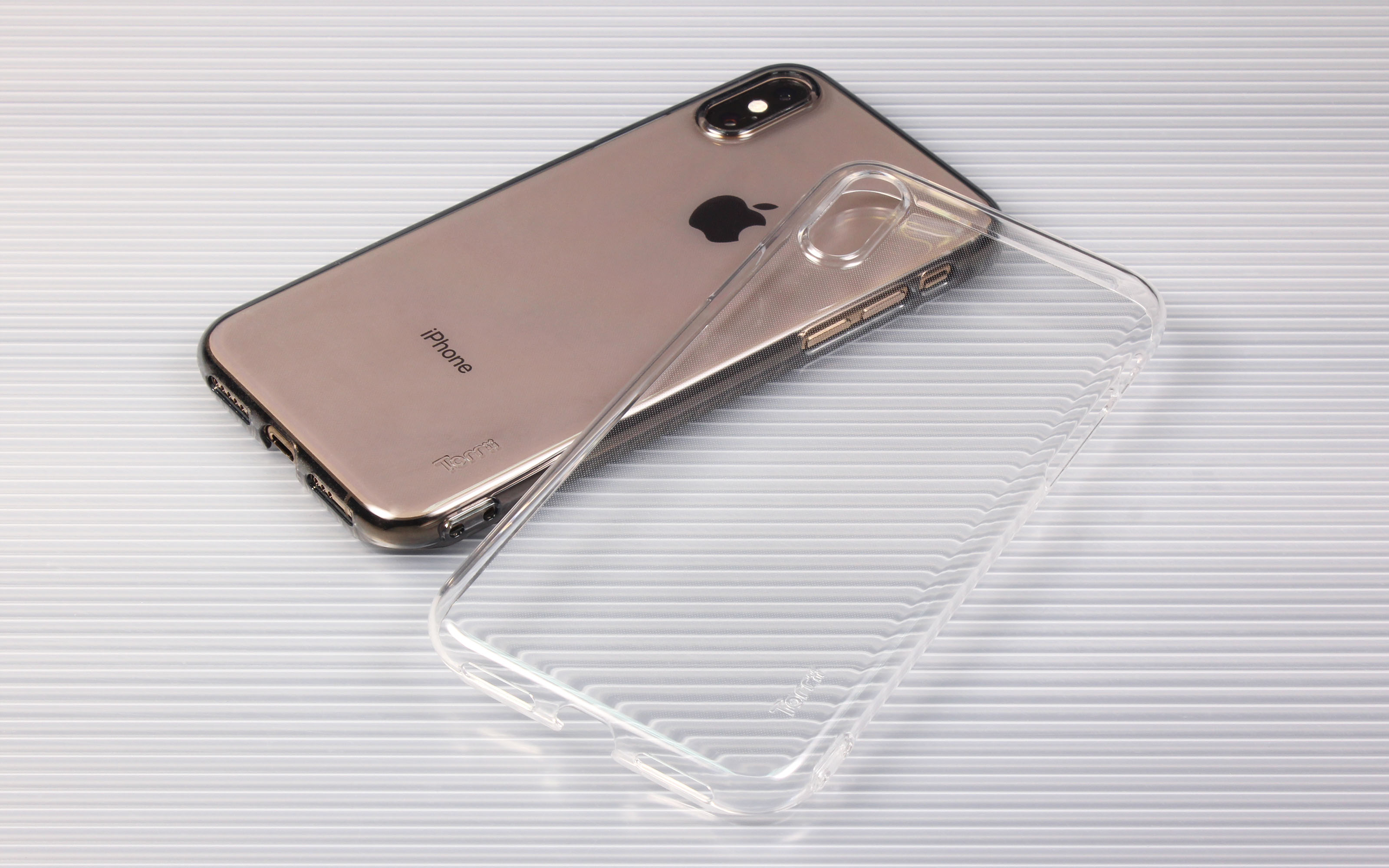 【iPhoneXS/X ケース】Torrii 指紋付着防止塗装 ハードクリアケース  (リングスタンドストラップ付き) Clearサブ画像