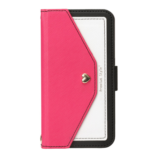 【iPhoneXS/X ケース】フリップカバー スクエア型ポケット  (ピンク)サブ画像