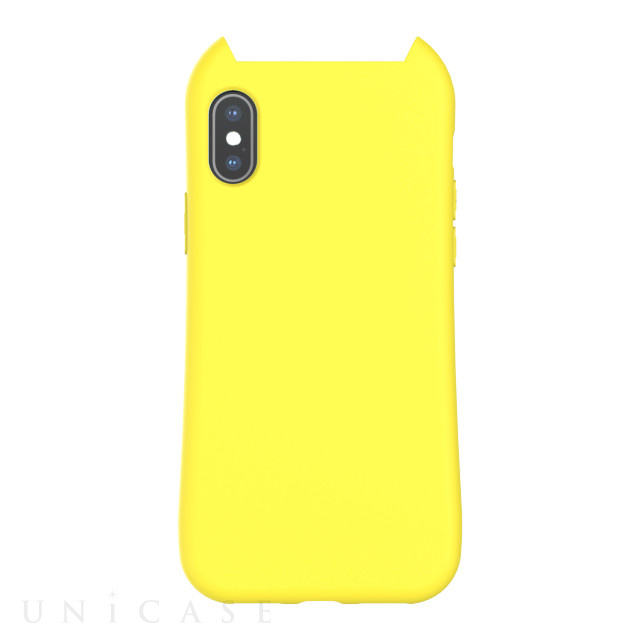 【iPhoneXS/X ケース】HANA 衝撃吸収TPU 猫耳デザインケース (YELLOW)