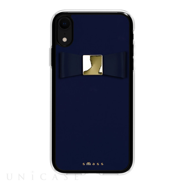 【iPhoneXR ケース】Rebon 本革 デザインケース (Navy)