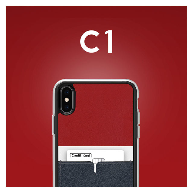 【iPhoneXS Max ケース】C1 バックポケットケース  (Dark Red)サブ画像