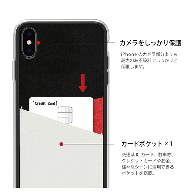 【iPhoneXS Max ケース】O1 バックポケットケース (Red)サブ画像