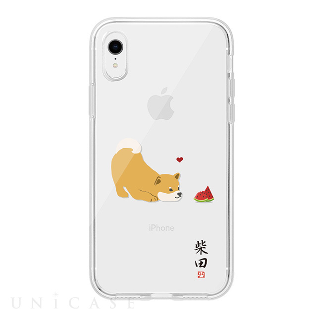 【iPhoneXR ケース】しばたさんクリアケース (スイカ)