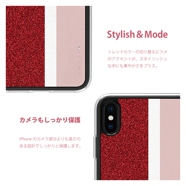 【iPhoneXS Max ケース】Stripe デザインケース (Pink)goods_nameサブ画像