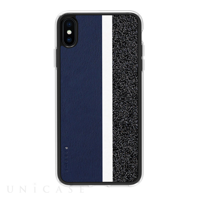 【iPhoneXS Max ケース】Stripe デザインケース (Navy)