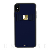 【iPhoneXS Max ケース】Rebon 本革 デザインケース (Navy)