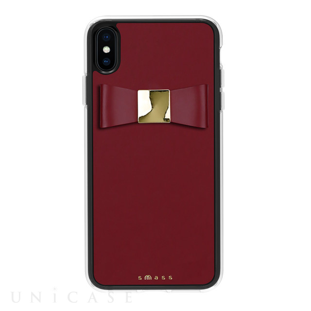 【iPhoneXS Max ケース】Rebon 本革 デザインケース (Burgundy)