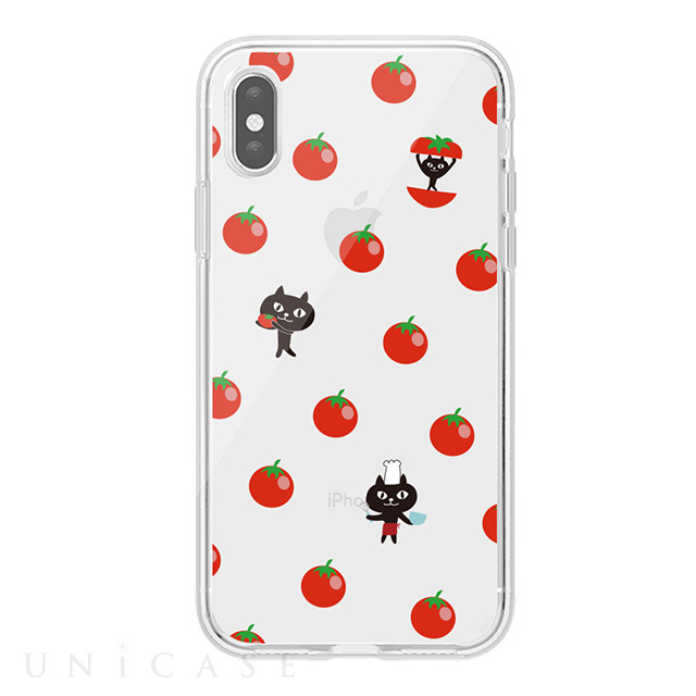 【iPhoneXS Max ケース】ネコマンジュウクリアケース (トマト)