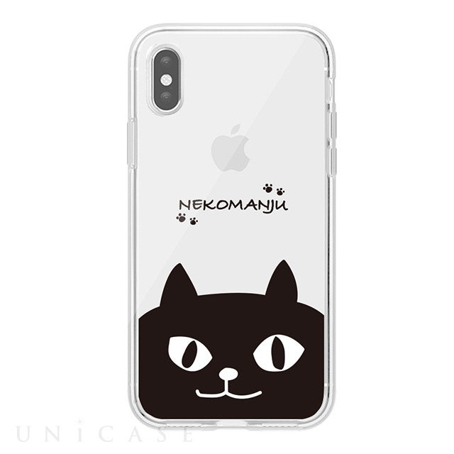 【iPhoneXS Max ケース】ネコマンジュウクリアケース (インパクトイタズラネコ)