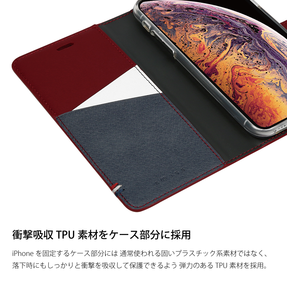 【iPhoneXR ケース】CAPO.D 本革手帳型ケース (Burgundy)サブ画像