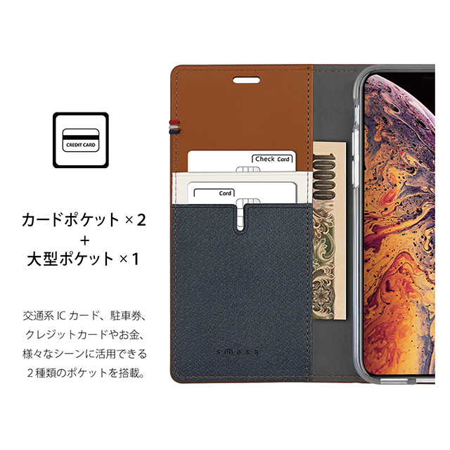 【iPhoneXS Max ケース】CAPO.F 本革手帳型ケース (Navy)サブ画像