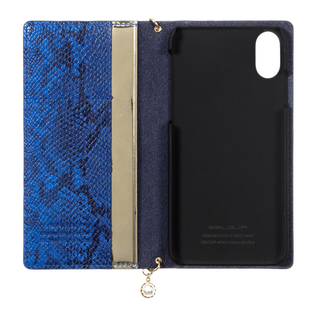 【iPhoneXS/X ケース】Gold trim Wallet (ブルー)サブ画像