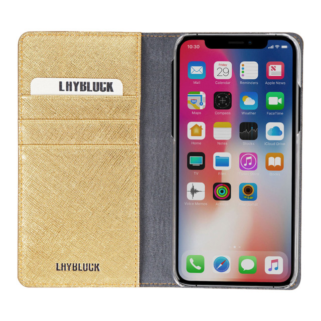 【iPhoneXR ケース】Saffiano Flip Case（ゴールド）サブ画像