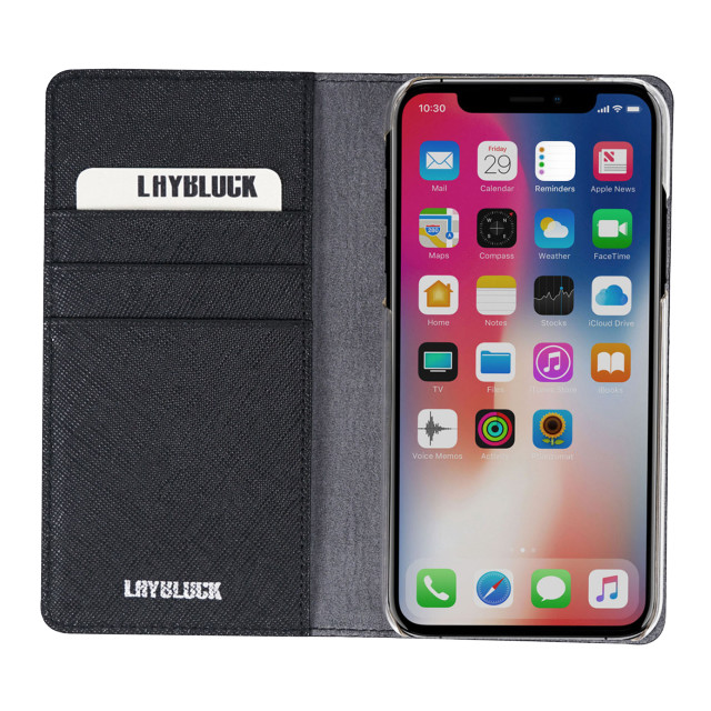 【iPhoneXR ケース】Saffiano Flip Case（ブラック）goods_nameサブ画像