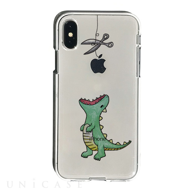 【iPhoneXS Max ケース】ソフトクリアケース (はらぺこザウルス グリーン)