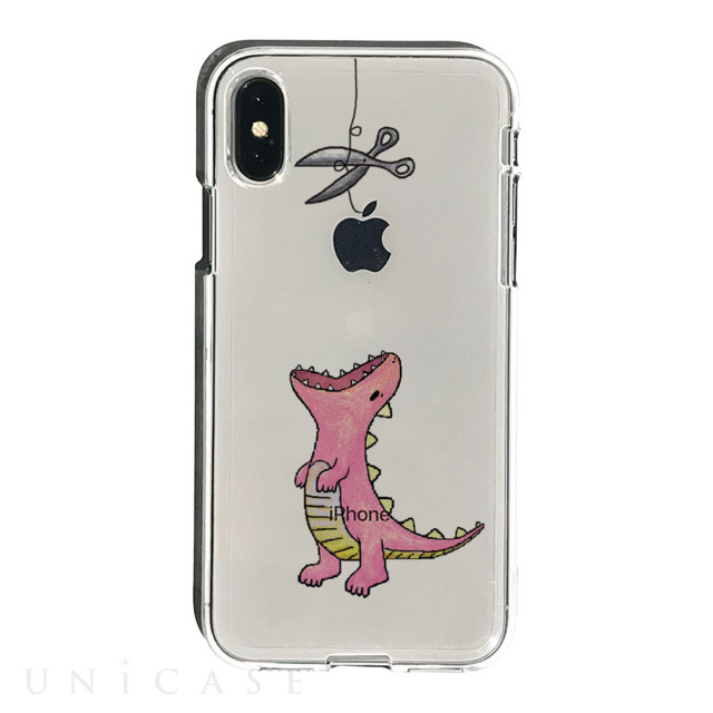 【iPhoneXS Max ケース】ソフトクリアケース (はらぺこザウルス ピンク)