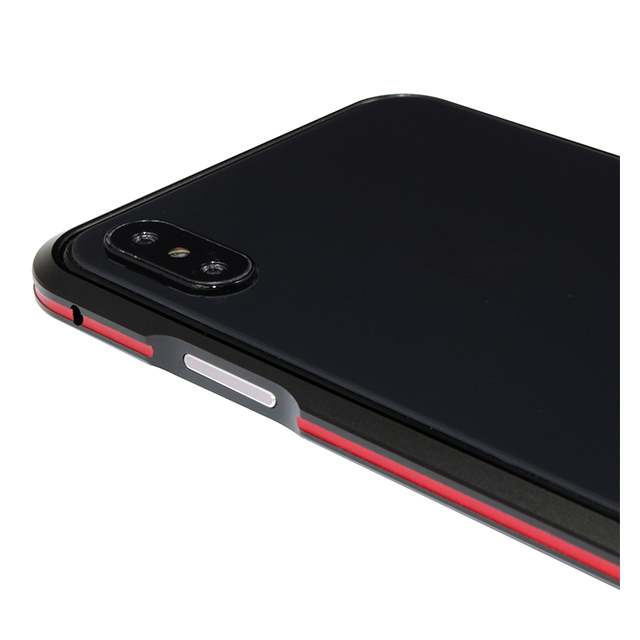 【iPhoneXS Max ケース】アルミニウムバンパー (ブラック×レッド)goods_nameサブ画像