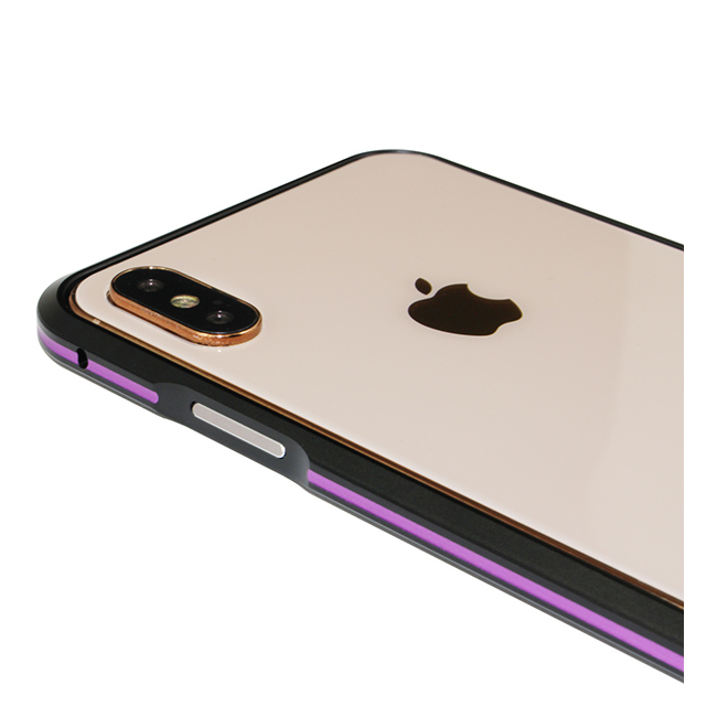 【iPhoneXS Max ケース】アルミニウムバンパー (ブラック×パープル)goods_nameサブ画像