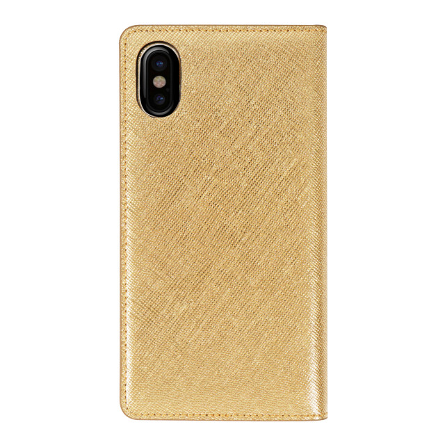 【iPhoneXS Max ケース】Saffiano Flip Case (ゴールド)goods_nameサブ画像