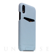 【iPhoneXR ケース】Full Grain Leather Back Case (Powder Blue)