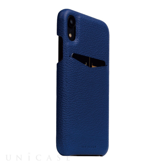 【iPhoneXR ケース】Full Grain Leather Back Case (Navy Blue)