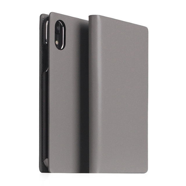 【iPhoneXR ケース】Calf Skin Leather Diary (グレー)goods_nameサブ画像