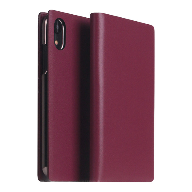 【iPhoneXR ケース】Calf Skin Leather Diary (バーガンディ)サブ画像