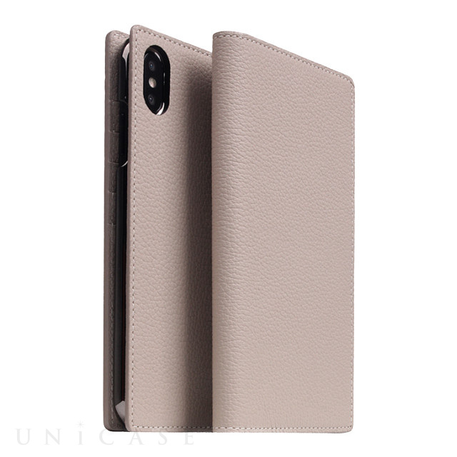 【iPhoneXS Max ケース】Full Grain Leather Case (Light Cream)