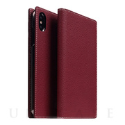 【iPhoneXS Max ケース】Full Grain Leather Case (Burgundy Rese)