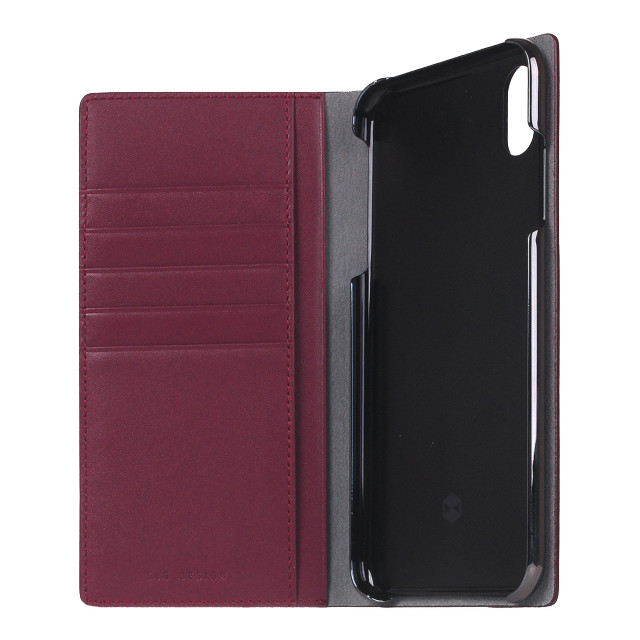 【iPhoneXS Max ケース】Calf Skin Leather Diary (バーガンディ)サブ画像