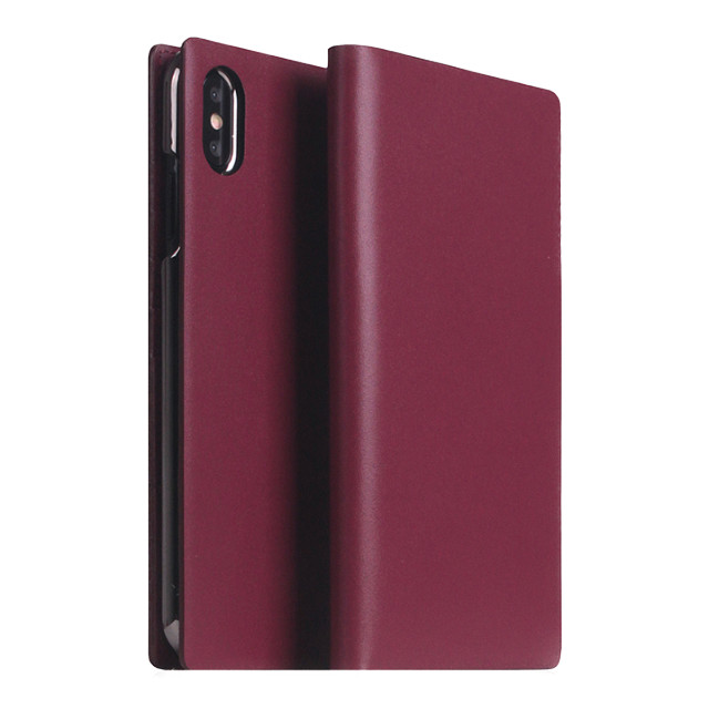 【iPhoneXS Max ケース】Calf Skin Leather Diary (バーガンディ)サブ画像