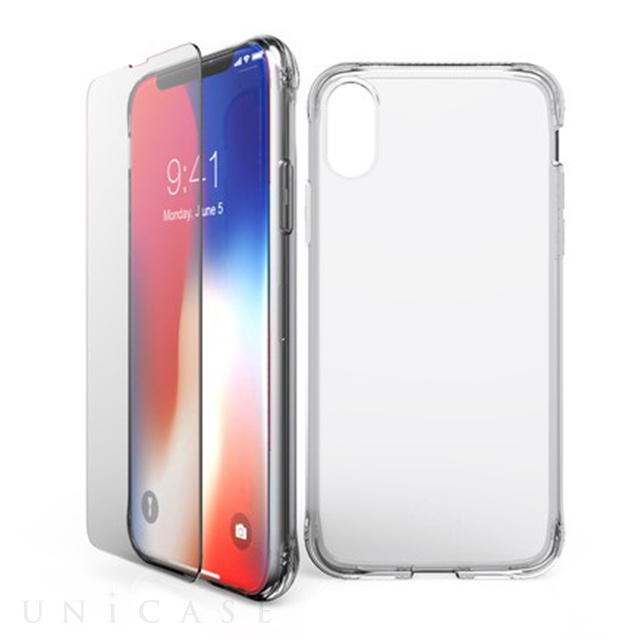 【iPhoneXS/X ケース】液晶保護ガラス付き! 耐衝撃ケース NANO GELシリーズ (クリア)