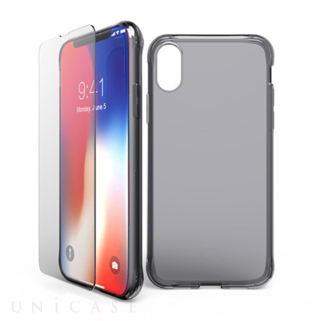 【iPhoneXR ケース】液晶保護ガラス付き! 耐衝撃ケース NANO GELシリーズ (ブラック)