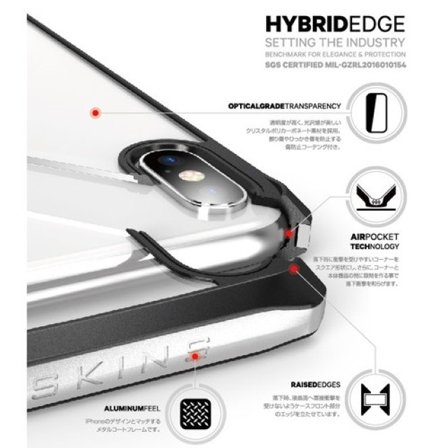 【iPhoneXR ケース】液晶保護ガラス付き! 耐衝撃ケース HYBRID EDGEシリーズ (ネイビー)goods_nameサブ画像