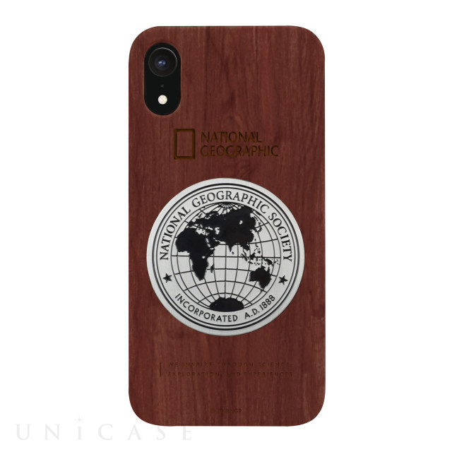 【iPhoneXR ケース】Metal-Deco Wood Case (ローズウッド)