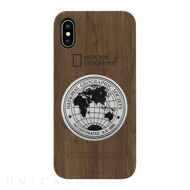 【iPhoneXS Max ケース】Metal-Deco Wood Case (ウォルナット)