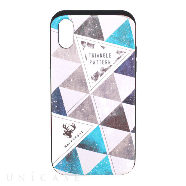 【iPhoneXS/X ケース】Triangle Pattern Bar (ブルー)