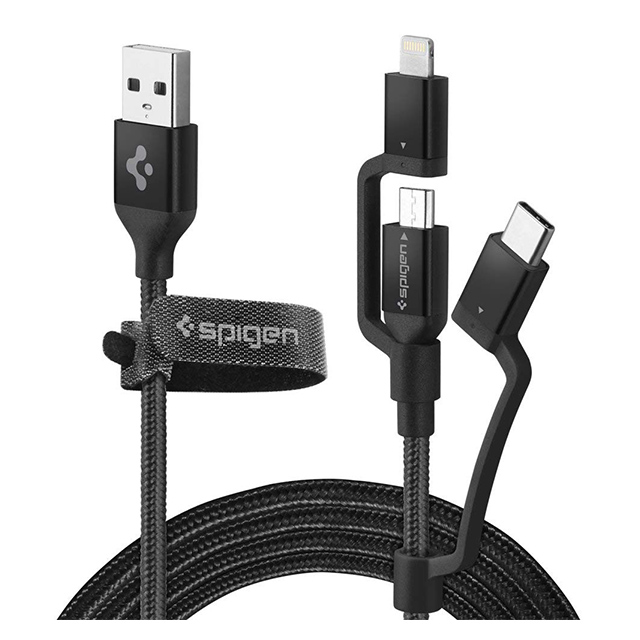 Essential C10i3 USB-C+Micro-B5-pin+USB Lightning to USB 2.0 Cable (Black)サブ画像