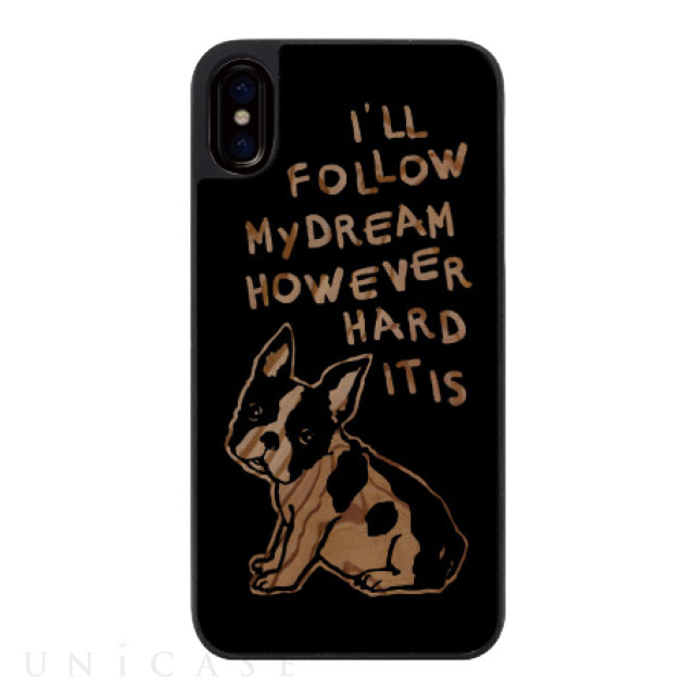 【iPhoneXS/X ケース】ウッドカービングケース (French Bulldog)