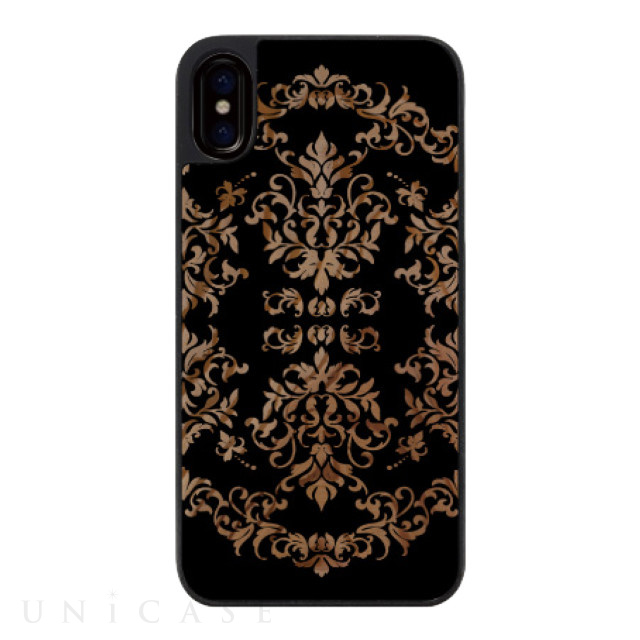 【iPhoneXS Max ケース】ウッドカービングケース (Damask)