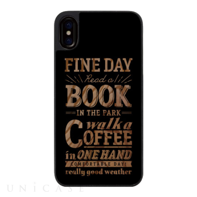 【iPhoneXS Max ケース】ウッドカービングケース (BOOK COFFEE)