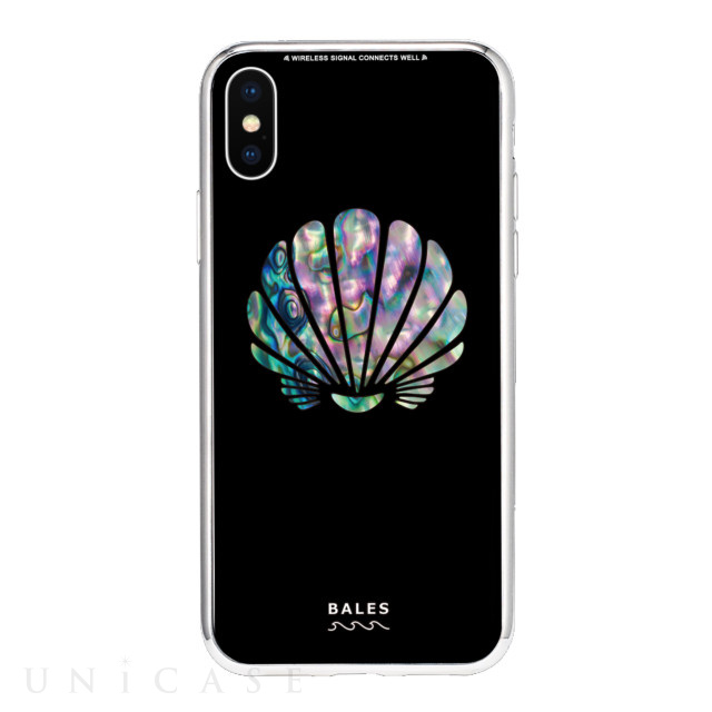 【iPhoneXS/X ケース】Black Sea Shell柄9Hガラスケース (TD)